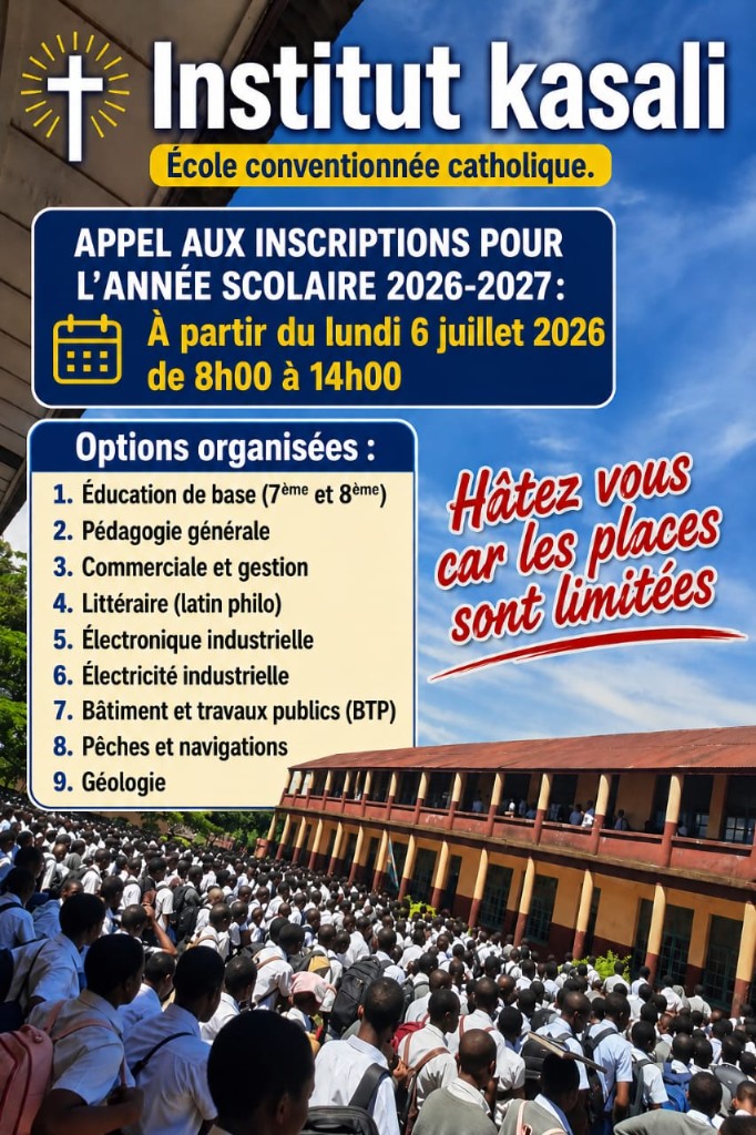 Affiche inscriptions Institut Kasali 2026-2027